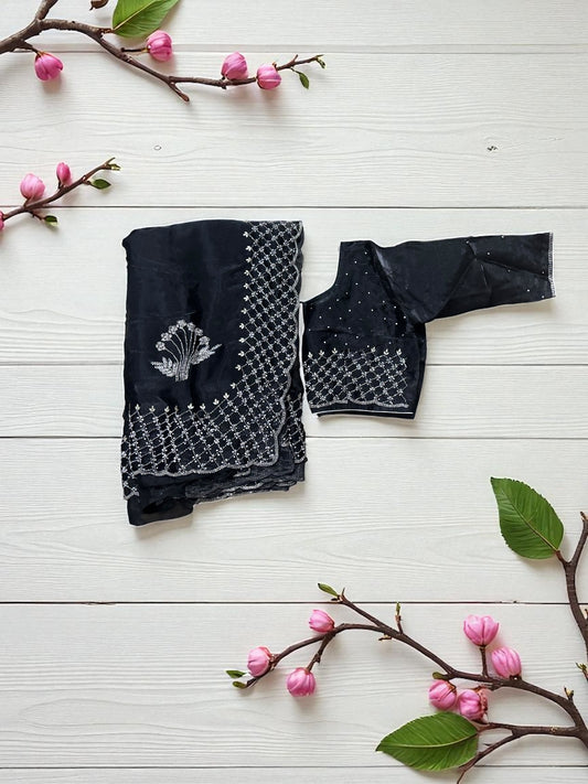 Designer Saree with Ready Blouse, Cultural Wear for Women, Aug35 - Saree Ghor Charlotte