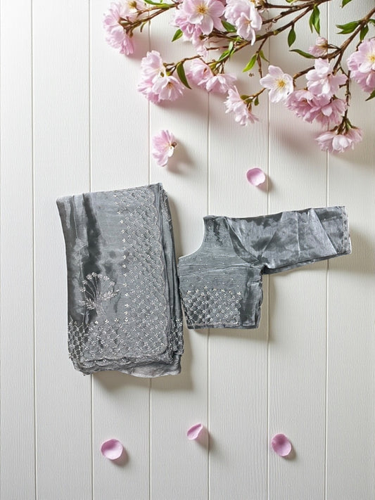 Designer Saree with Ready Blouse, Cultural Wear for Women, Aug38 - Saree Ghor Charlotte