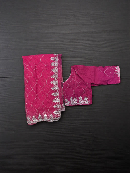 Designer Net Saree with Ready Blouse, Cultural Wear for Women, Aug42 - Saree Ghor Charlotte