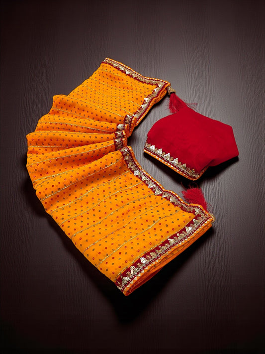 Georgette Blooming Traditional Saree, Cultural Wear for Women