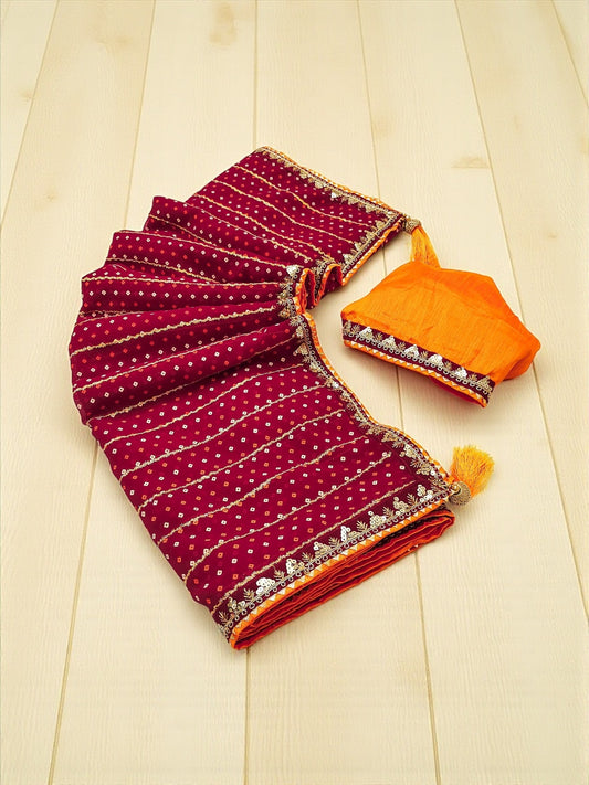 Georgette Blooming Traditional Saree, Cultural Wear for Women