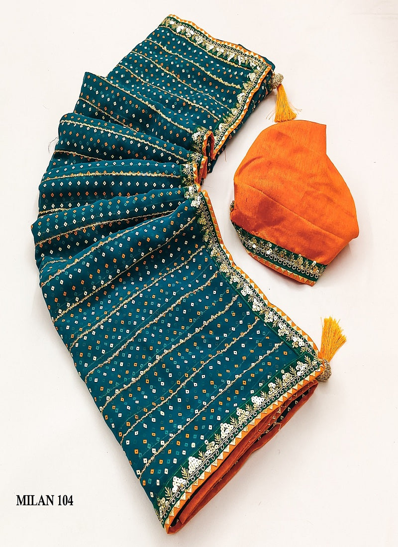 Georgette Blooming Traditional Saree, Cultural Wear for Women