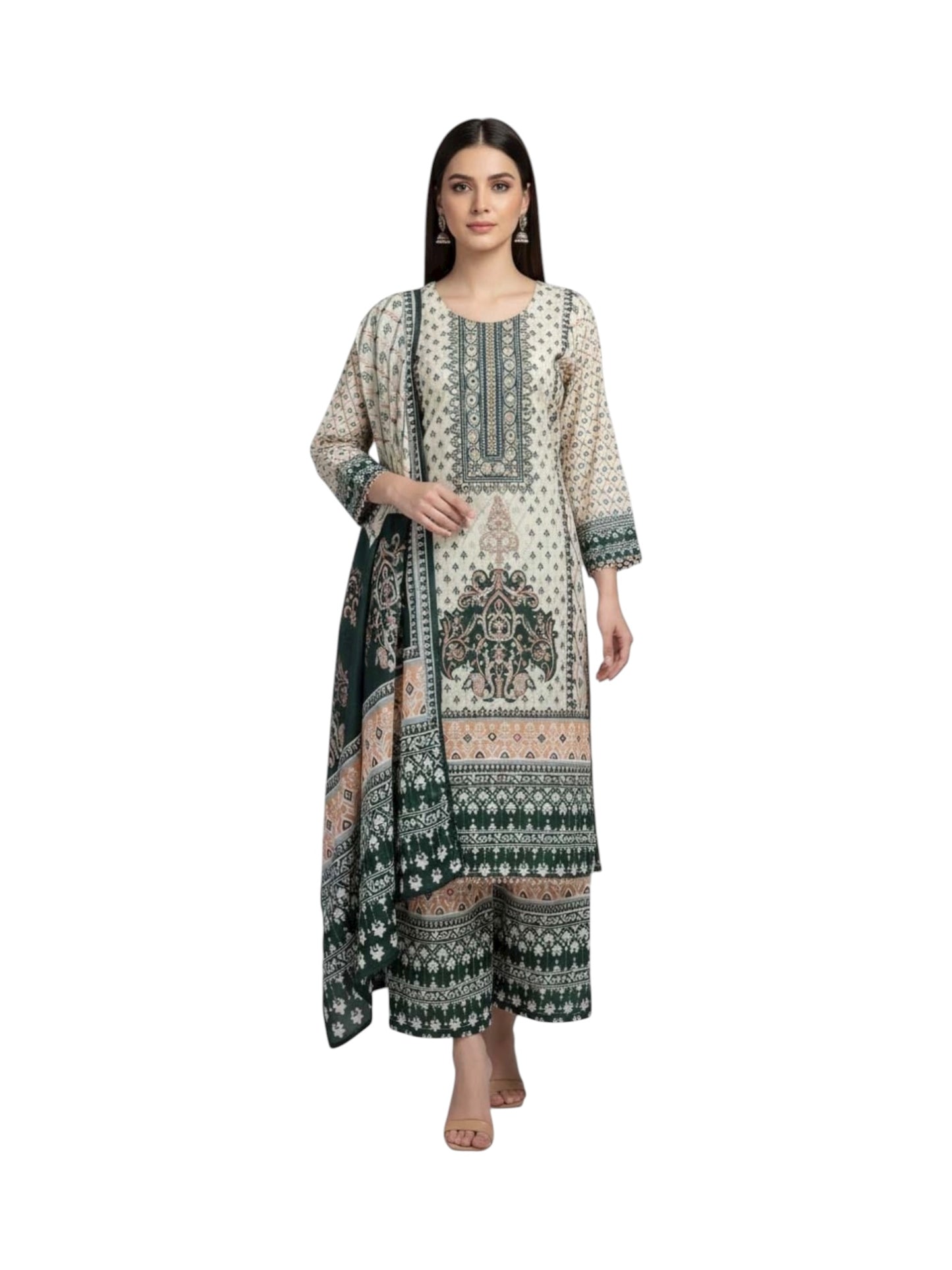 Natural Crepe Traditional Salwar Kameez, Cultural Wear for Women