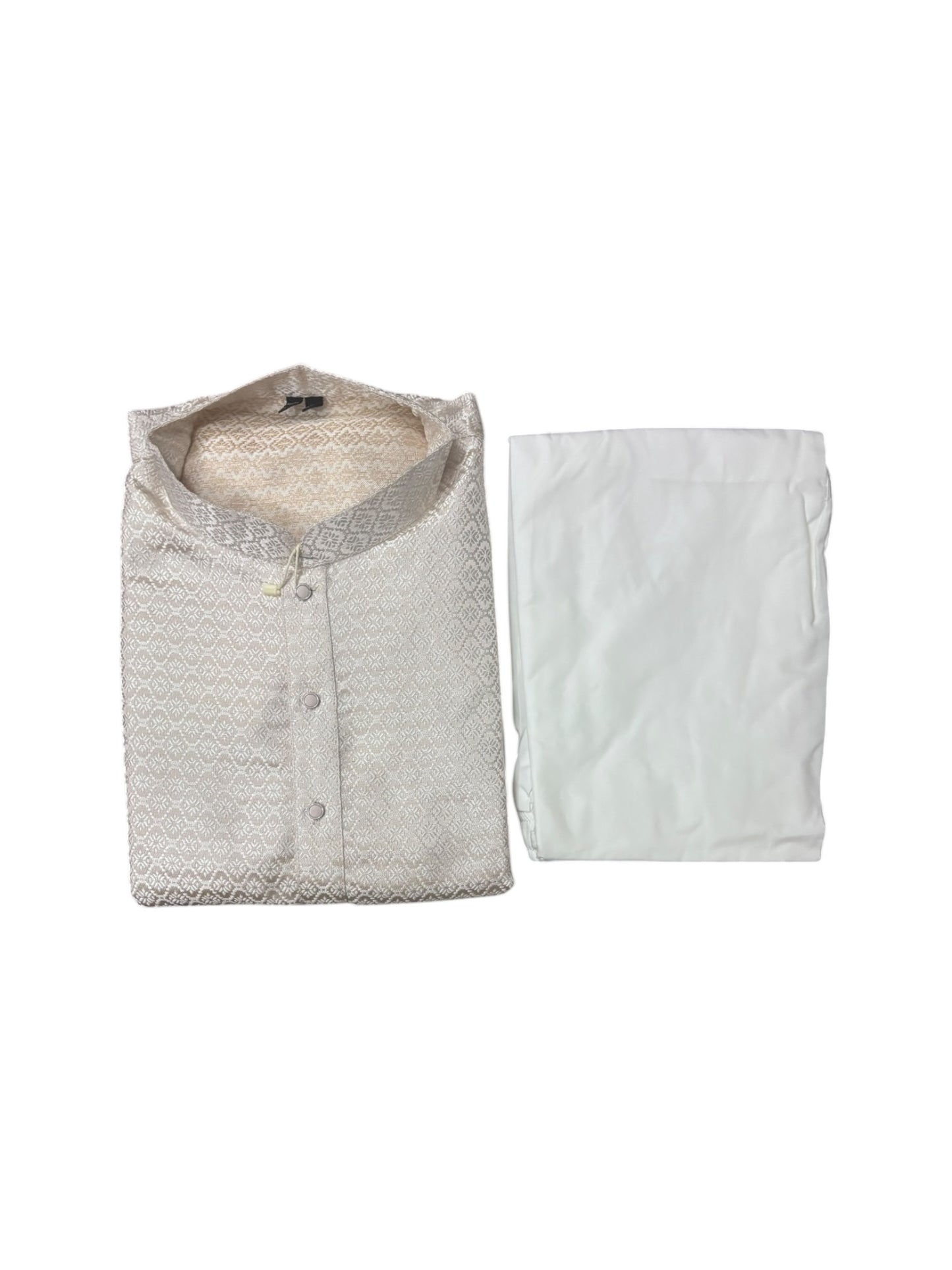 Off White Traditional Men's Kurta Pajama Set– Cultural Wear for Men