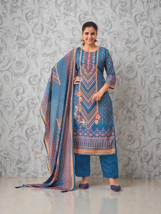 Muslin Digital Print Traditional Salwar Kameez, Cultural Wear for Women