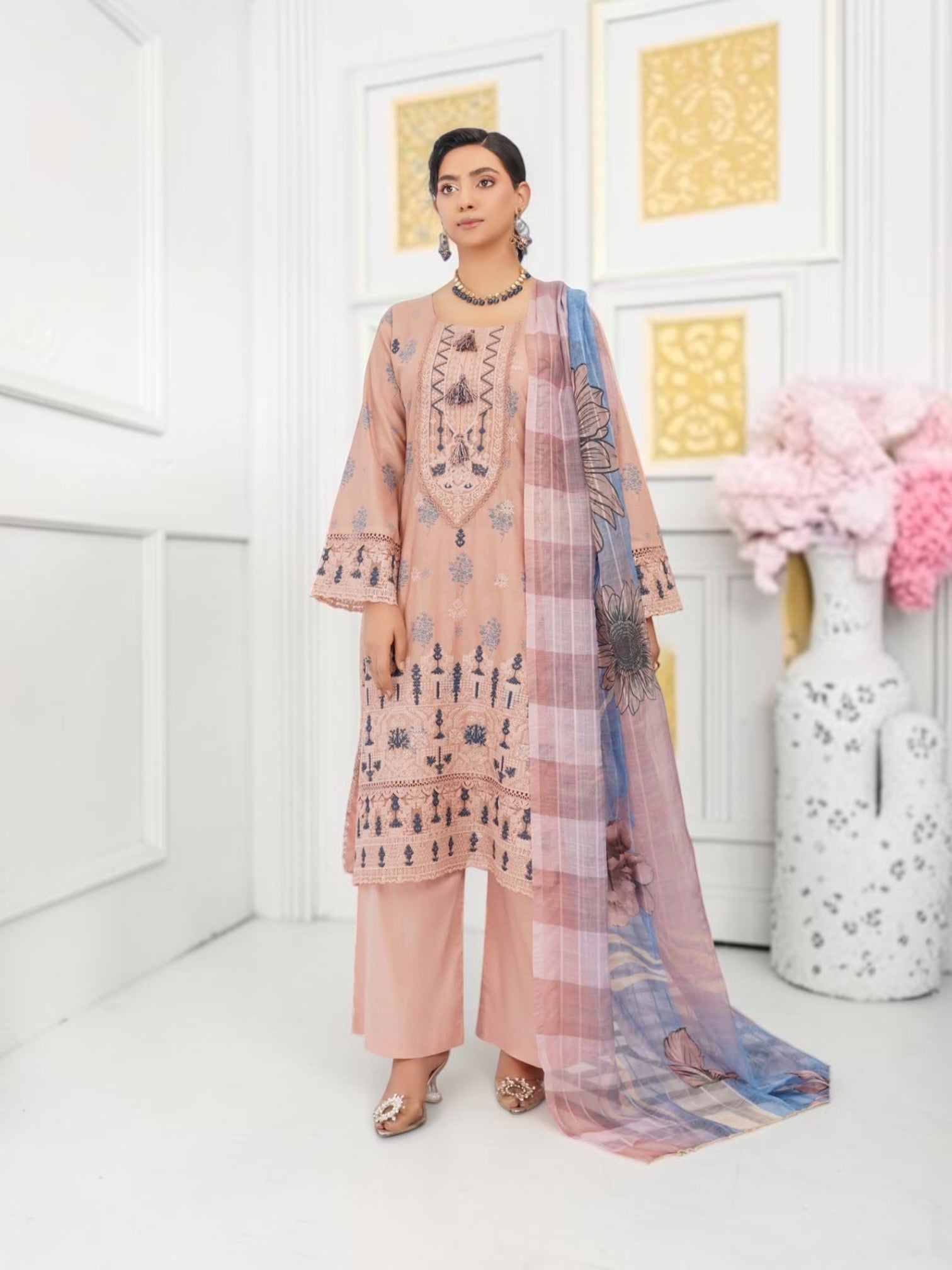 pakistani cotton dresses Salwar Kameez, Cultural Wear for Women 50 Salwar kameez Color:Black/Gold Floral collection:vacation Alanna Blazer | Navy Party Wear