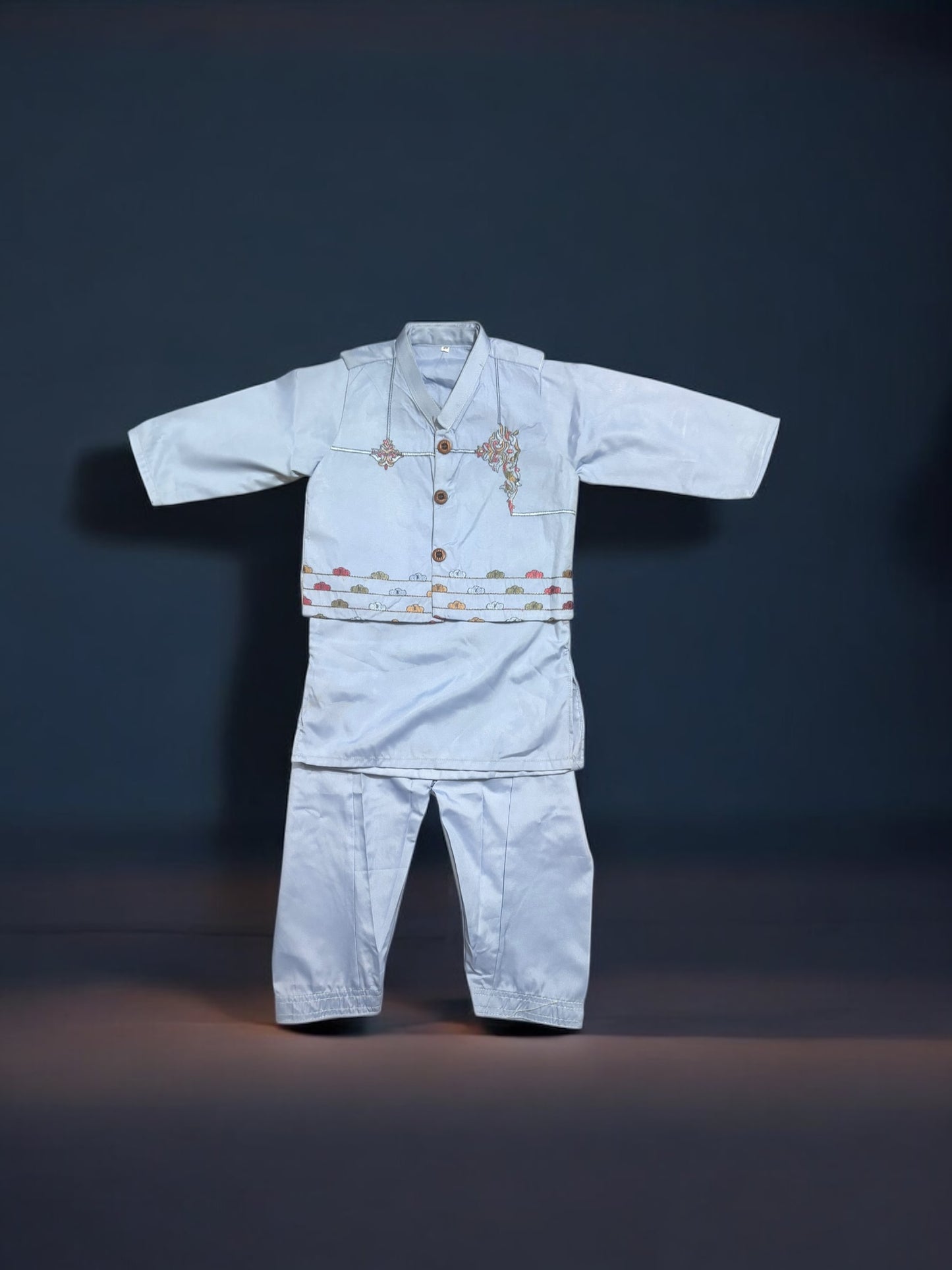Traditional Kurta, Pajama and Coat Set for Boys - Ethnic Wear- 302