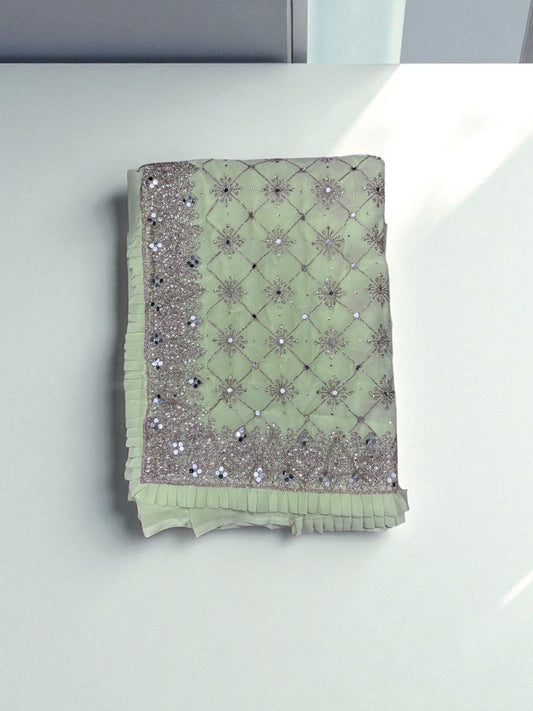 Mint Color Elegant Traditional Designer Saree, Cultural Wear for Women, 02 - Saree Ghor Charlotte