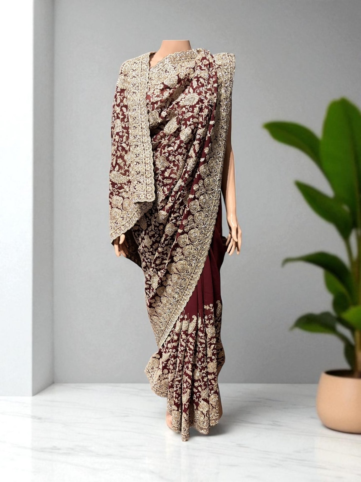 All Over Work Party Wear Traditional Designer Saree- Indian Ethnic Wear for Women - Saree Ghor Charlotte