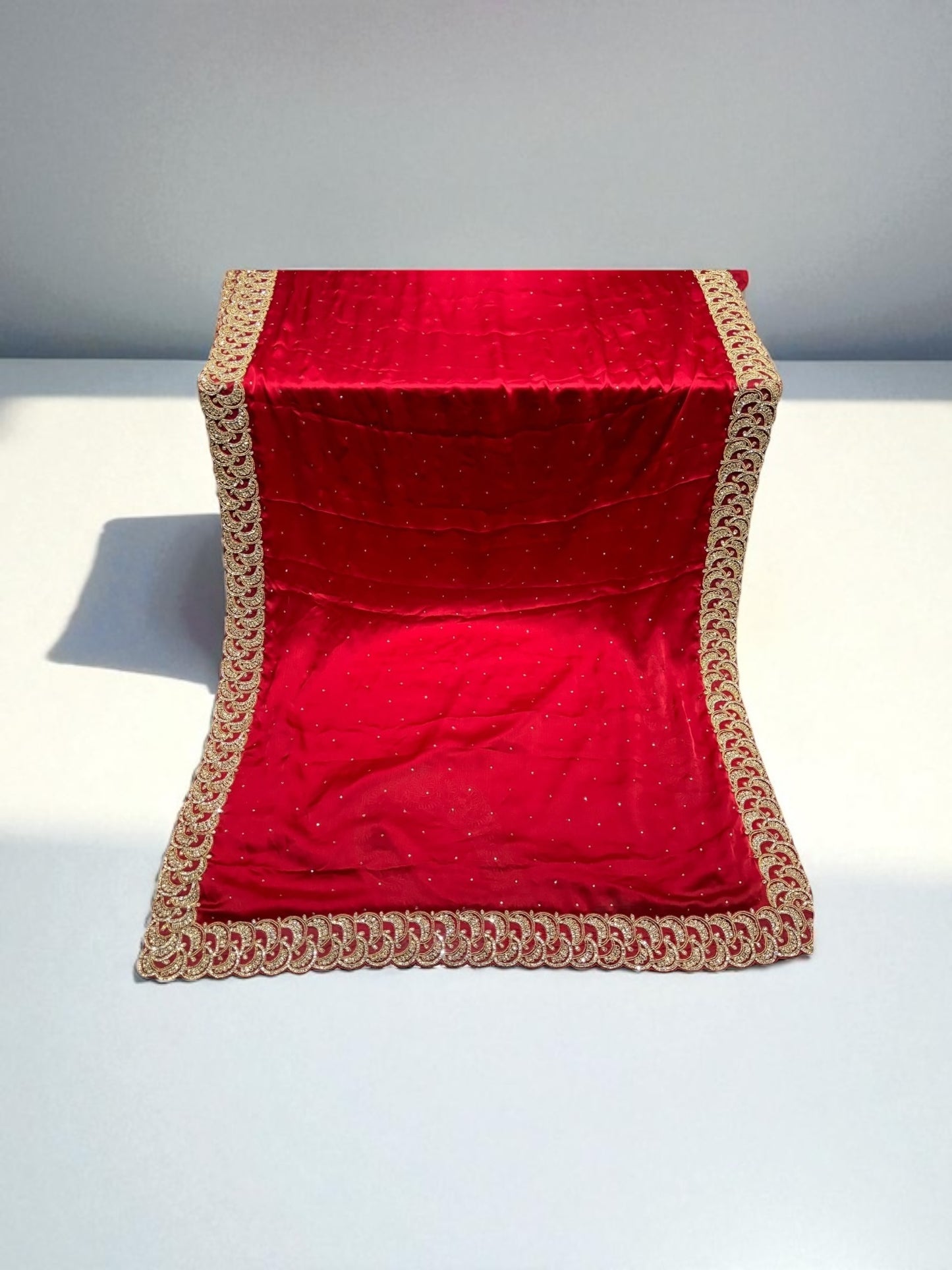 Wine Red, Designer Handwork Saree With Stones, Indian Cultural Wear for Women - Saree Ghor Charlotte