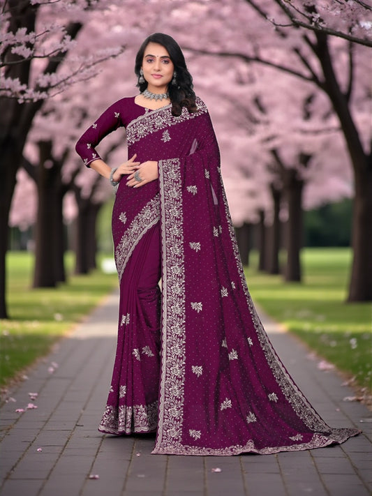 Vichitra Silk Traditional Saree, Cultural Wear for Women