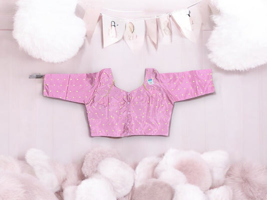 Pink Traditional Ready Made Blouse for Saree, Cultural Wear for Women, 045 - Saree Ghor Charlotte