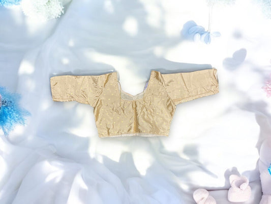 Golden Traditional Ready Made Blouse for Saree, Cultural Wear for Women, 067 - Saree Ghor Charlotte