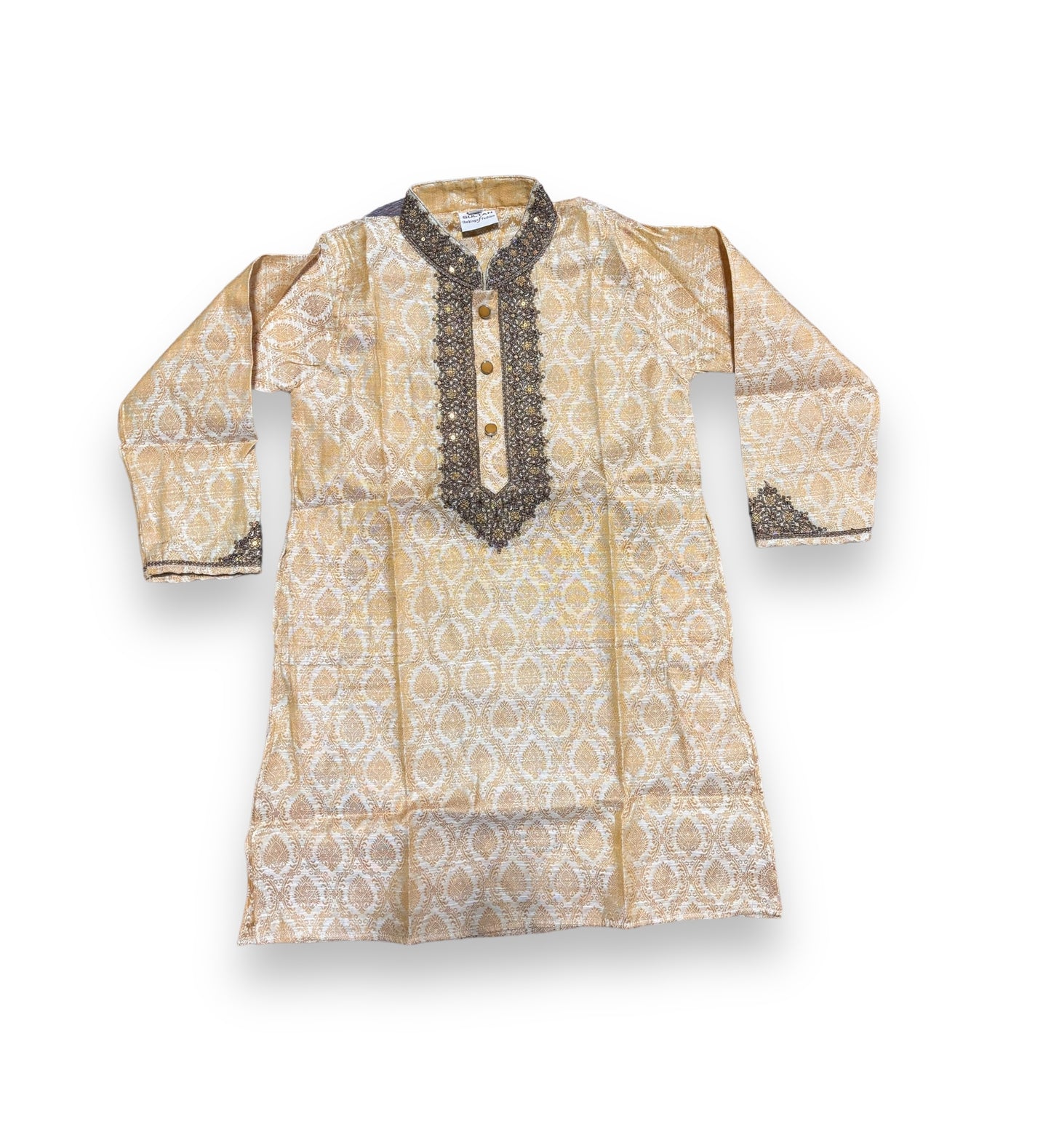 Traditional Boys Embroidery Work Cotton Kurta- 06 - Saree Ghor Charlotte