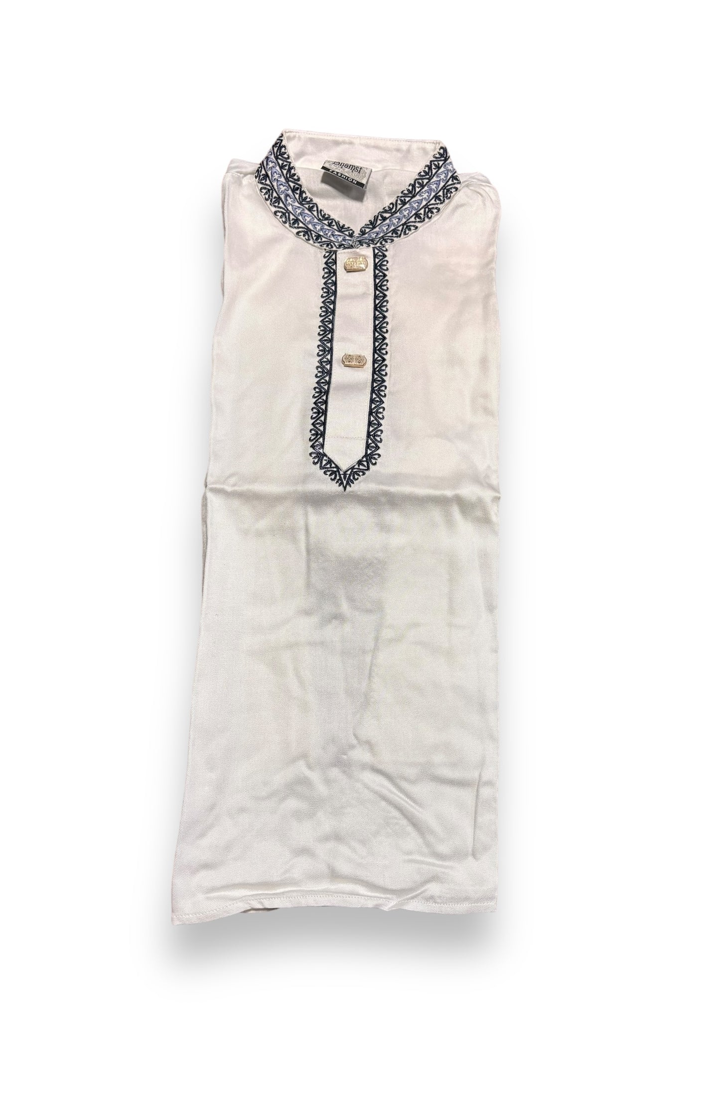 Traditional Boys White Soft Cotton Kurta-02 - Saree Ghor Charlotte