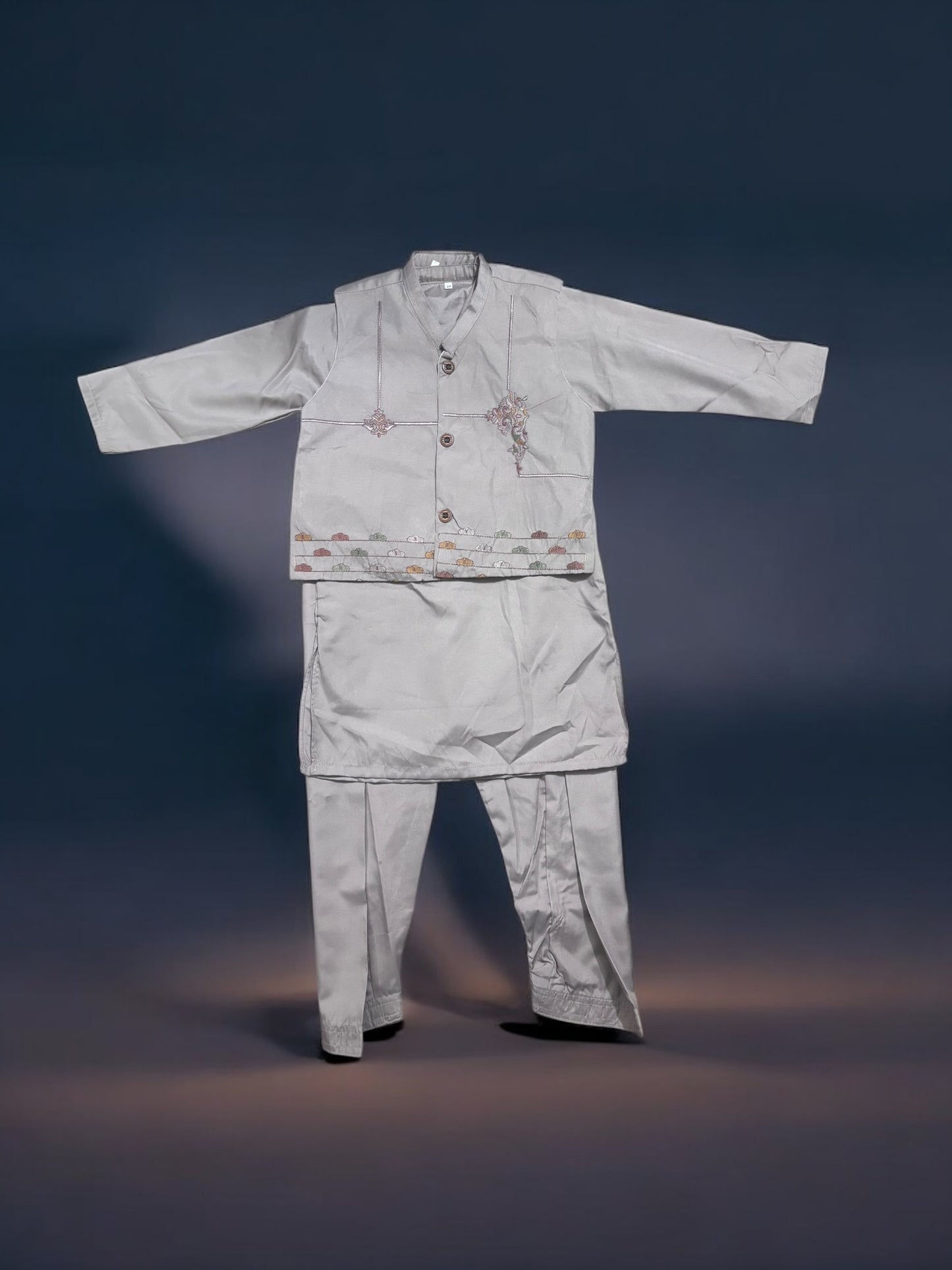 Traditional Kurta, Pajama and Coat Set for Boys - Ethnic Wear- 303 - Saree Ghor Charlotte