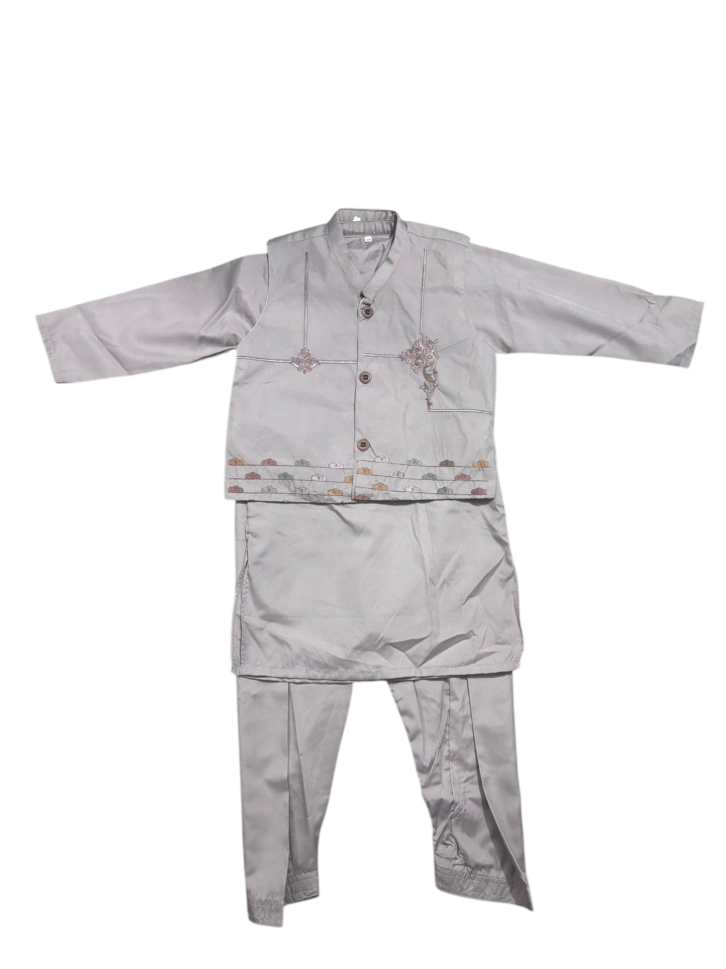 Traditional Kurta, Pajama and Coat Set for Boys - Ethnic Wear- 303 - Saree Ghor Charlotte