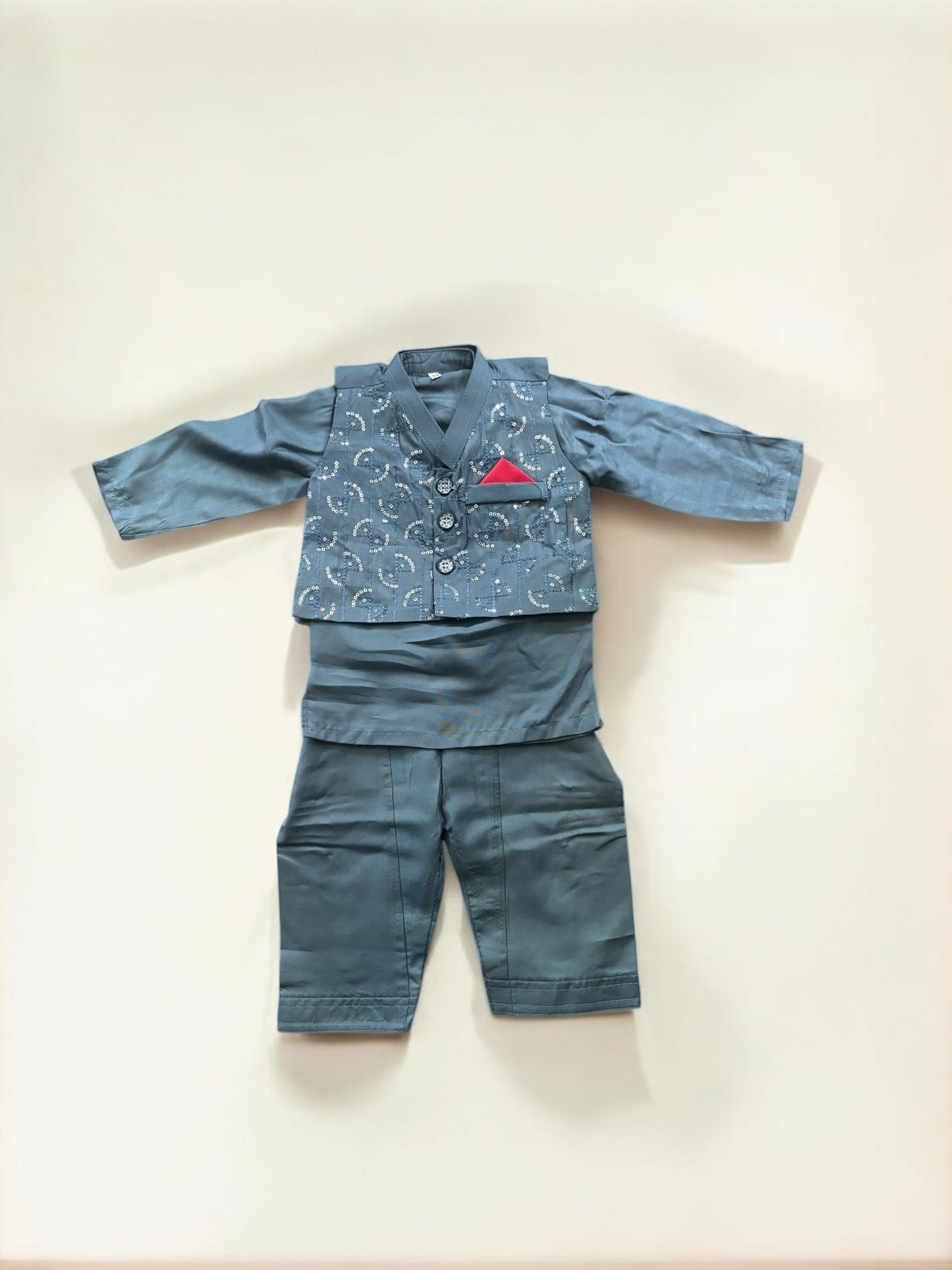 Traditional Kurta, Pajama and Coat Set for Boys - Ethnic Wear- 311 - Saree Ghor Charlotte