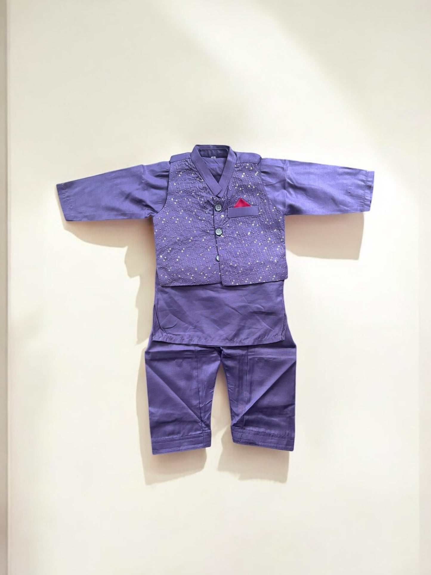 Traditional Kurta, Pajama and Coat Set for Boys - Ethnic Wear- 312 - Saree Ghor Charlotte