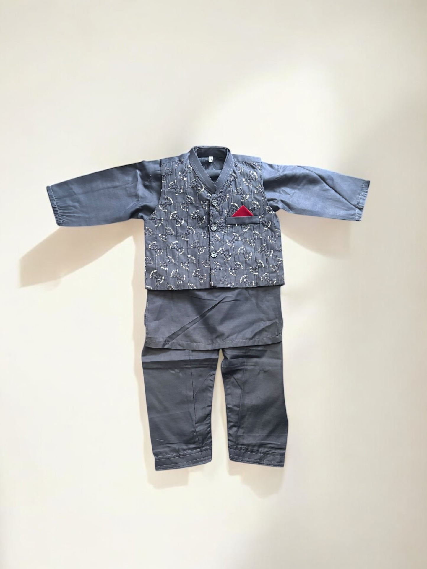 Traditional Kurta, Pajama and Coat Set for Boys - Ethnic Wear- 314 - Saree Ghor Charlotte