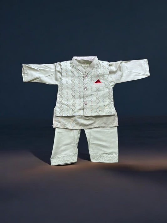 Traditional Kurta, Pajama and Coat Set for Boys, Cultural Wear, 320 - Saree Ghor Charlotte