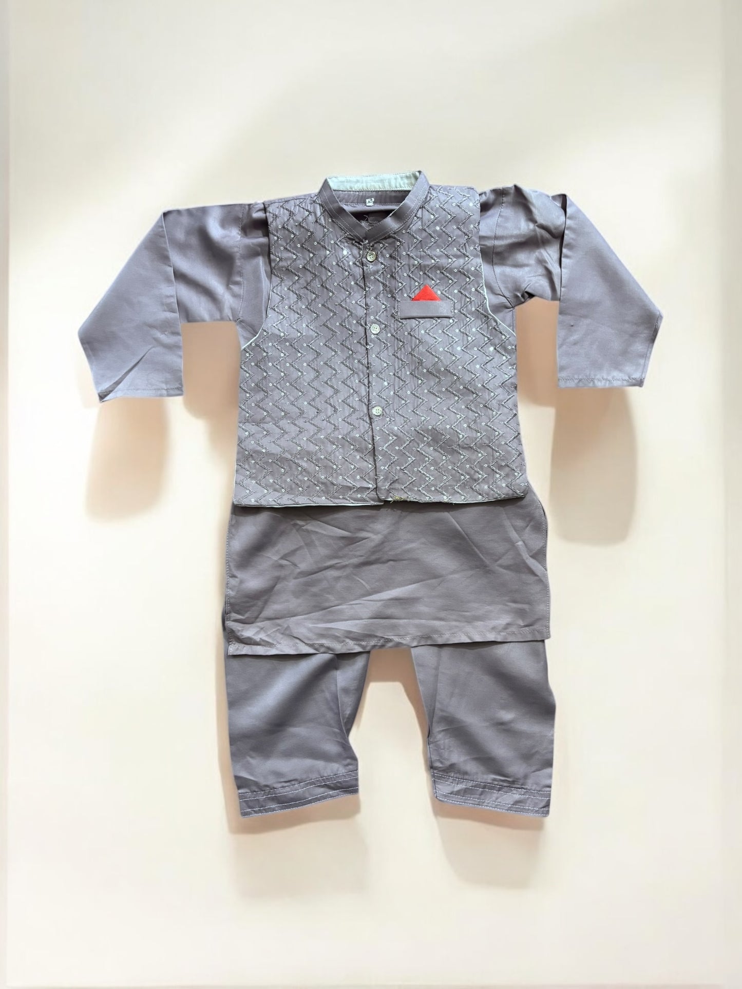Traditional Kurta, Pajama and Coat Set for Boys - Ethnic Wear- 321 - Saree Ghor Charlotte