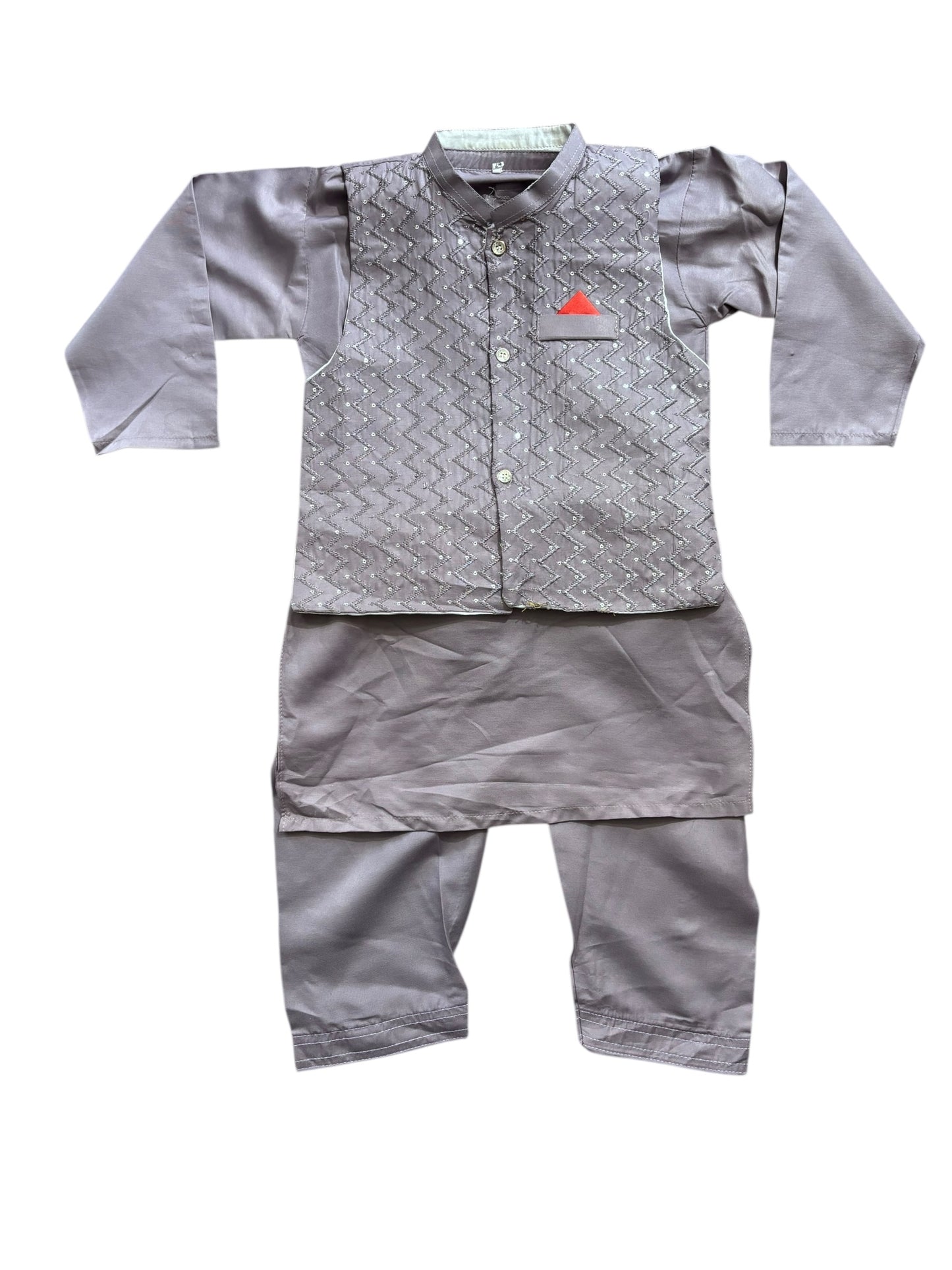 Traditional Kurta, Pajama and Coat Set for Boys - Ethnic Wear- 321 - Saree Ghor Charlotte