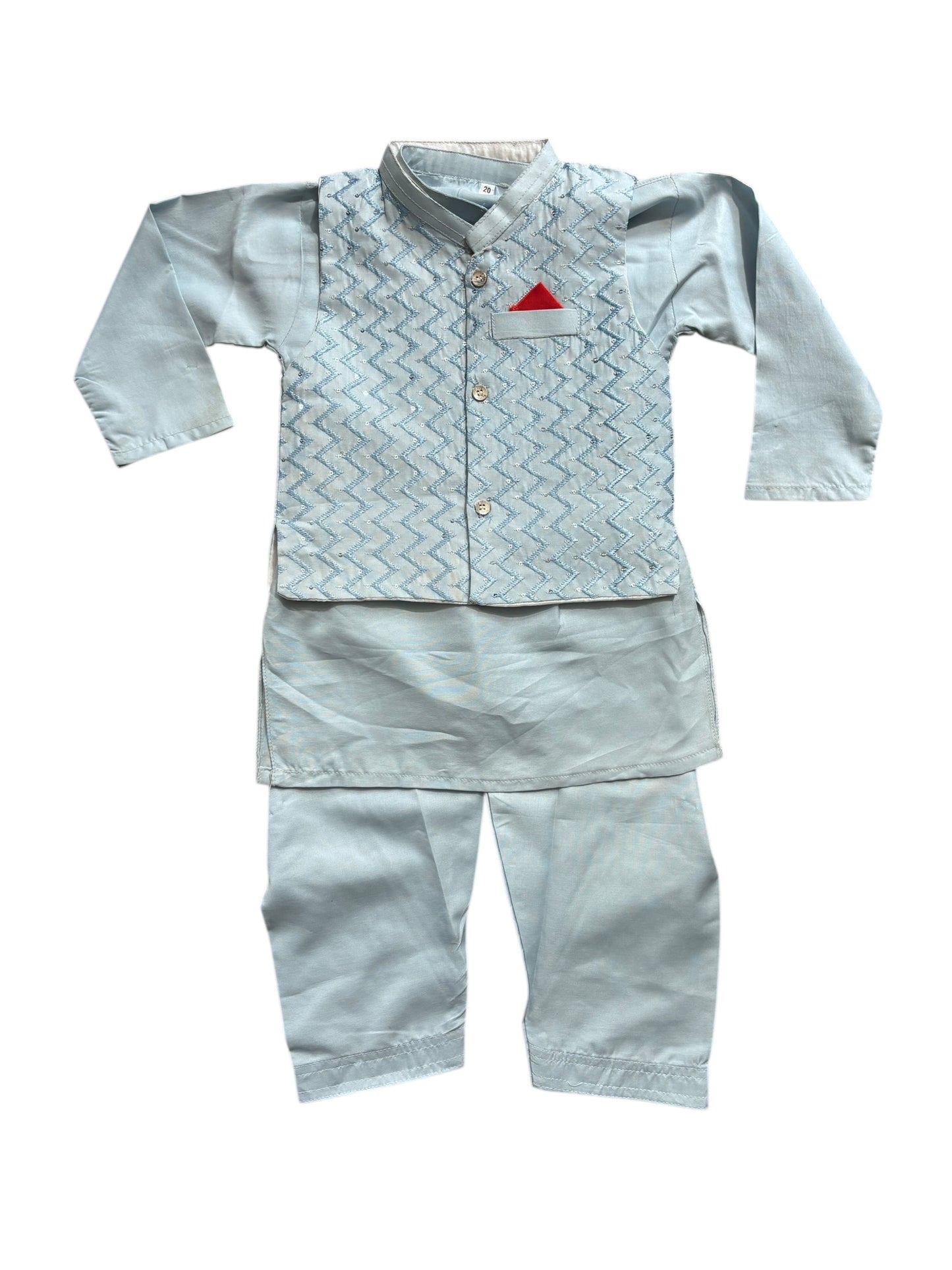 Traditional Kurta, Pajama and Coat Set for Boys - Ethnic Wear- 322 - Saree Ghor Charlotte