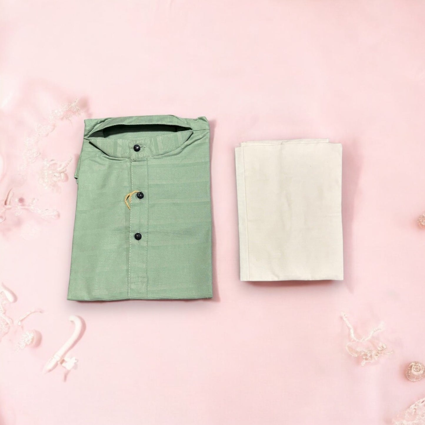 Traditional Boys Green Cotton Kurta Pajama - 1009 - Saree Ghor Charlotte