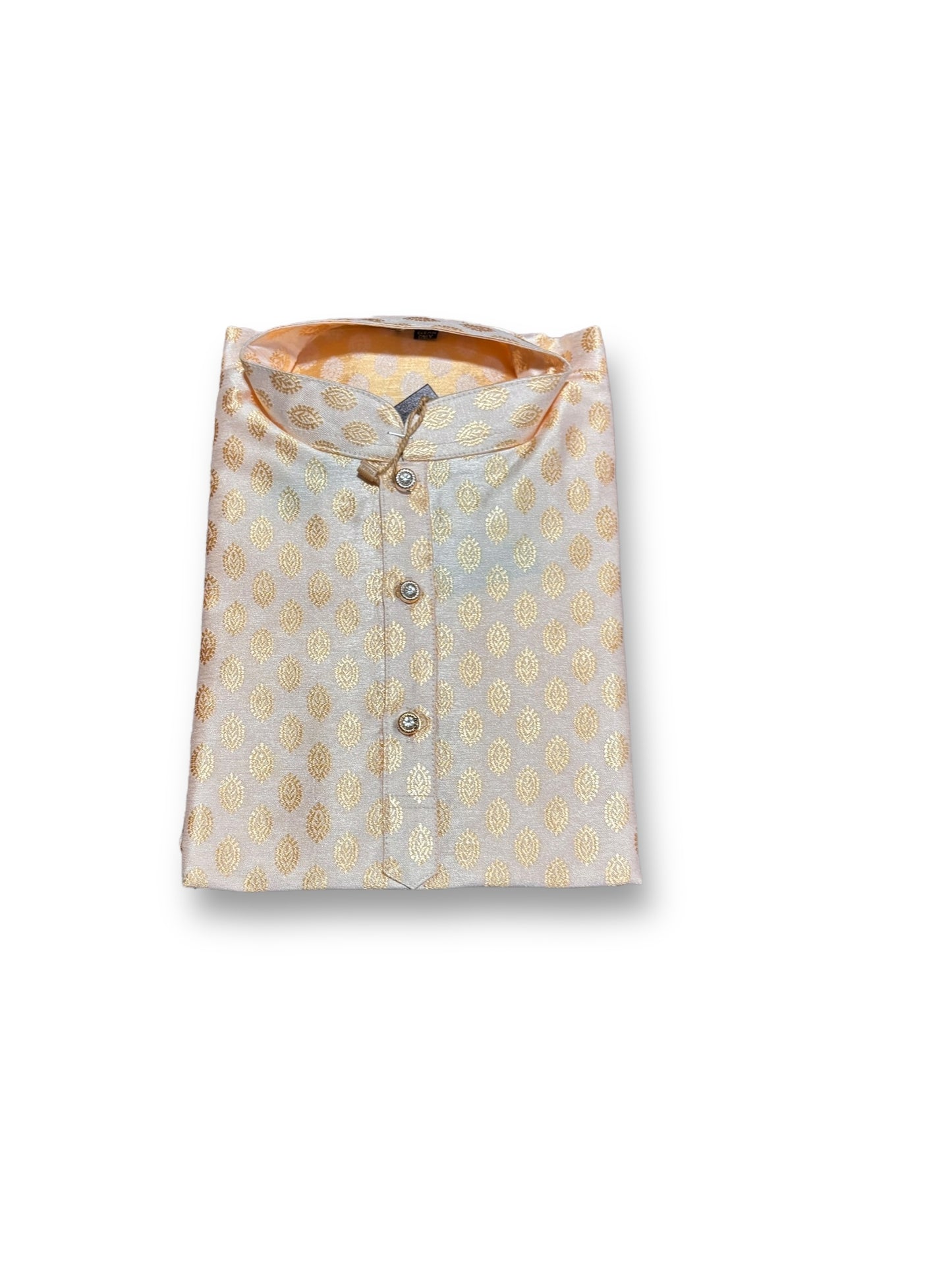 Traditional Boys Off White Silk Kurta Pajama - 6326 - Saree Ghor Charlotte