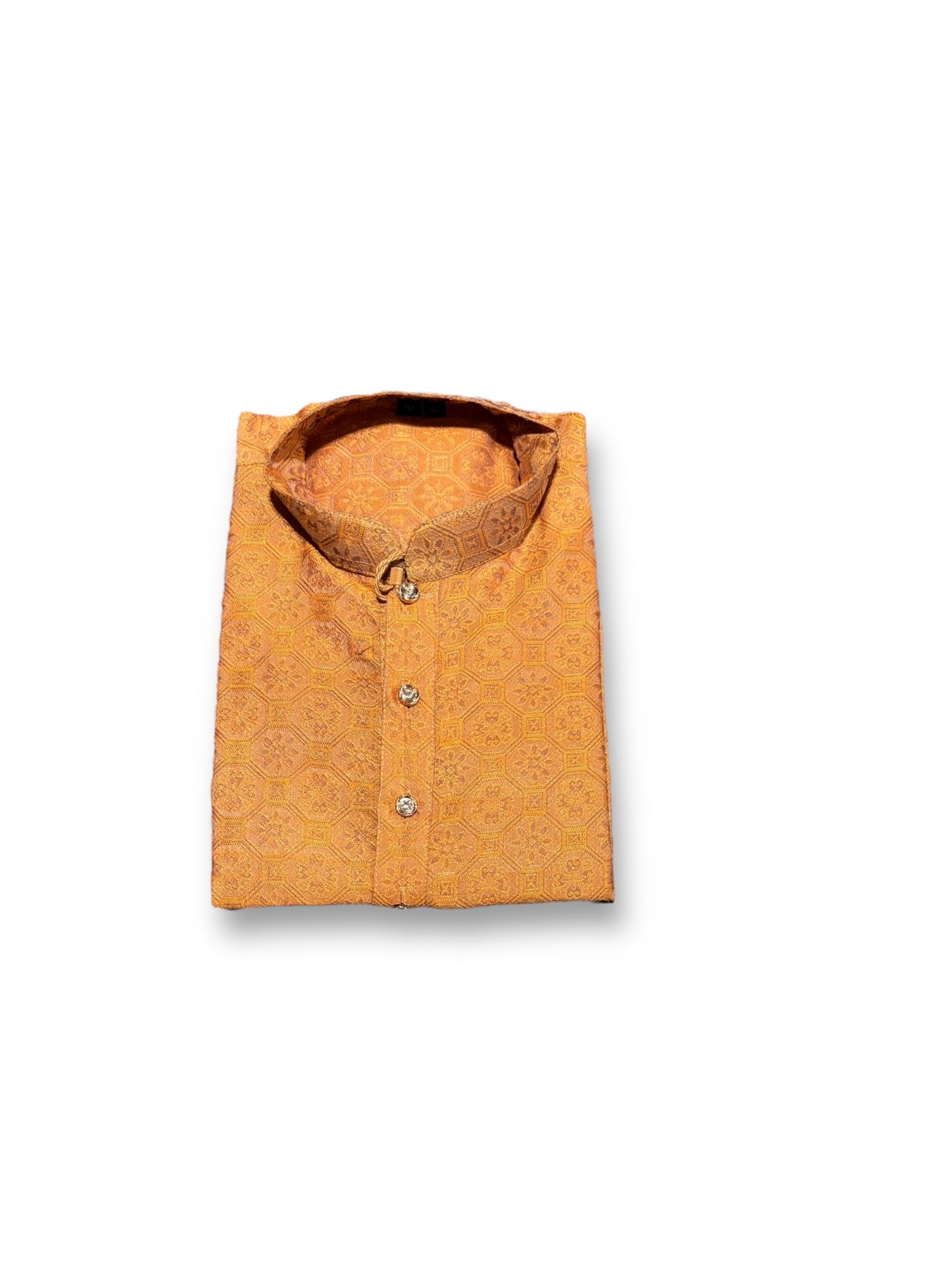 Traditional Boys Peach Kurta Pajama Set - 6411 - Saree Ghor Charlotte