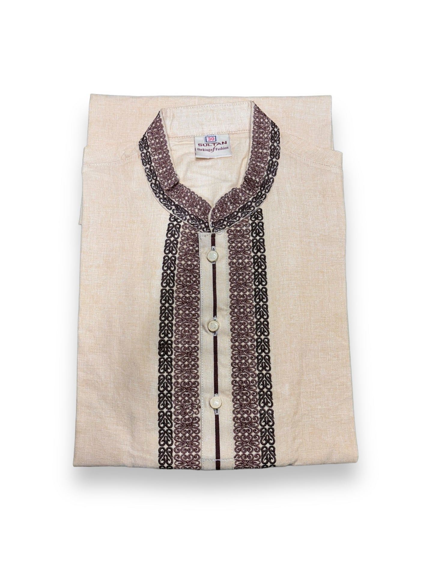 Beige - Soft Cotton Traditional Boys Kurta- 015 - Saree Ghor Charlotte