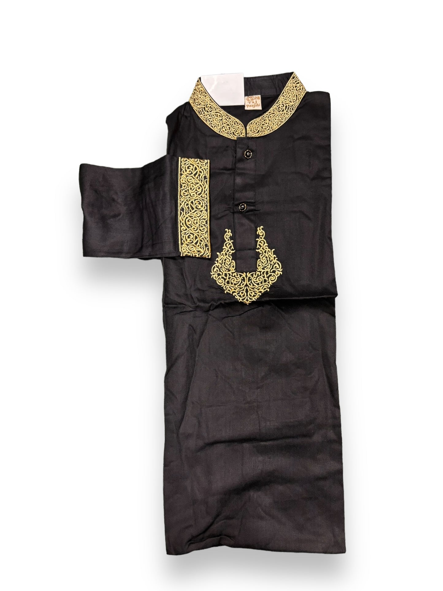 Black - Boys Comfortable Soft Cotton - Traditional Kurta for Boys - Ethnic Wear- 05 - Saree Ghor Charlotte