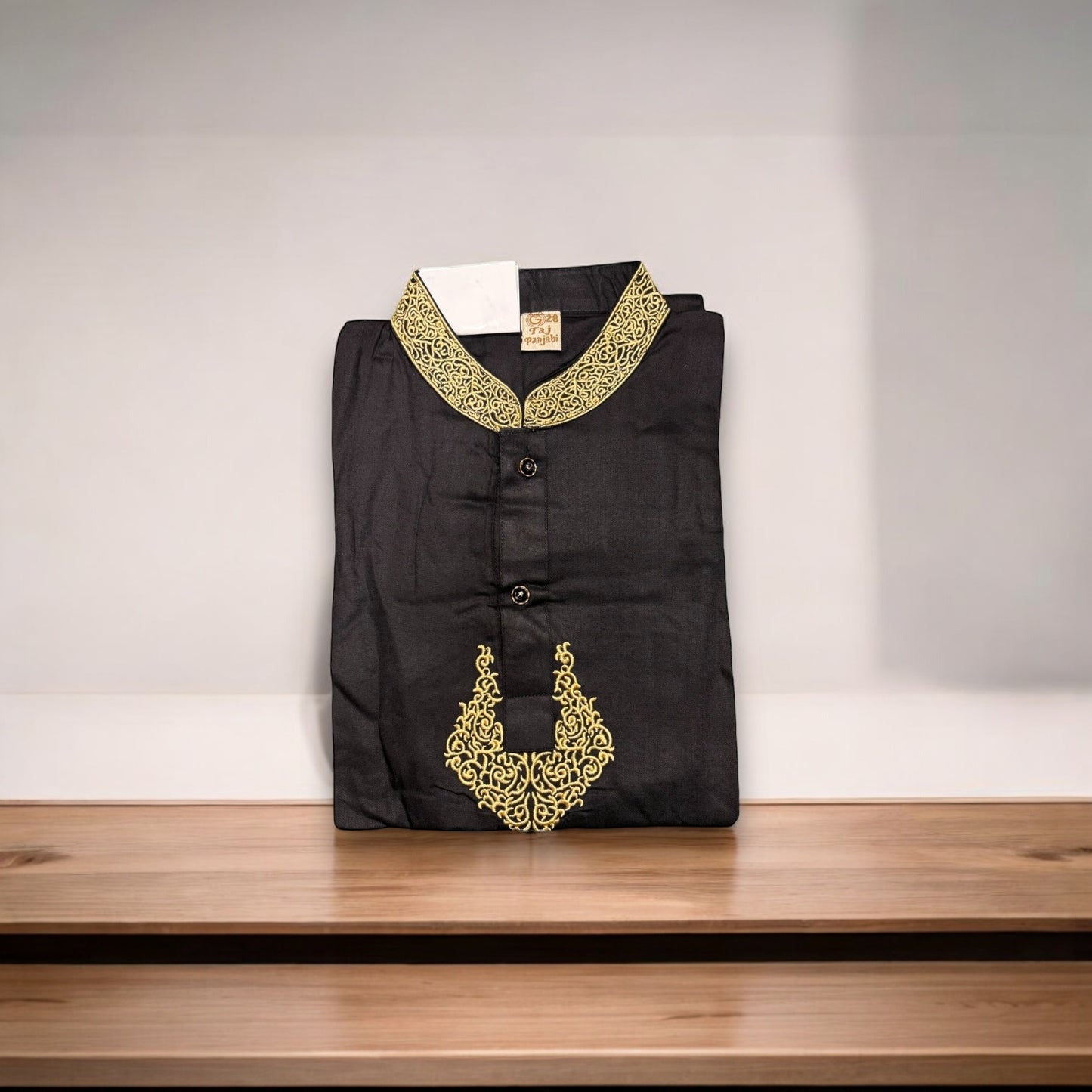 Black - Boys Comfortable Soft Cotton - Traditional Kurta for Boys - Ethnic Wear- 05 - Saree Ghor Charlotte