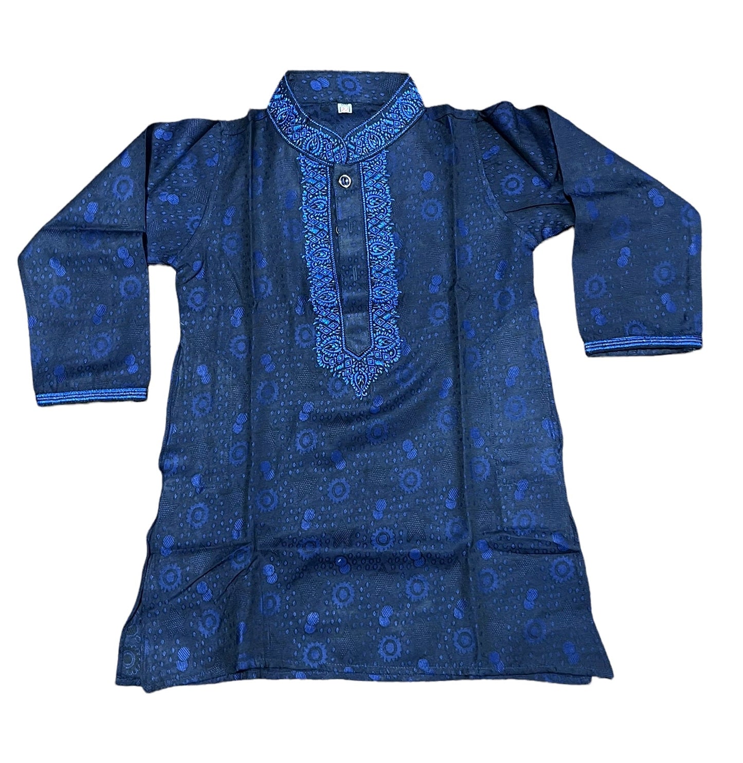 Blue - Soft Cotton Traditional Boys Kurta- 018 - Saree Ghor Charlotte