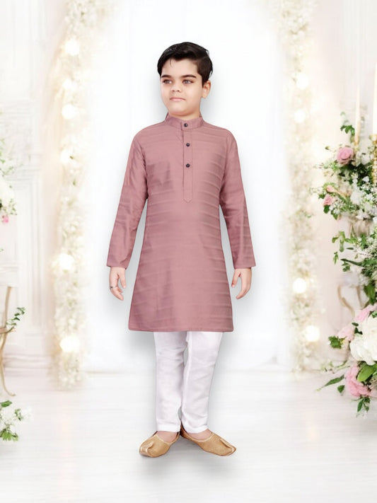 Onion Pink Traditional Kurta Pajama Set for Boys, Cultural Wear, HT1009 - Saree Ghor Charlotte