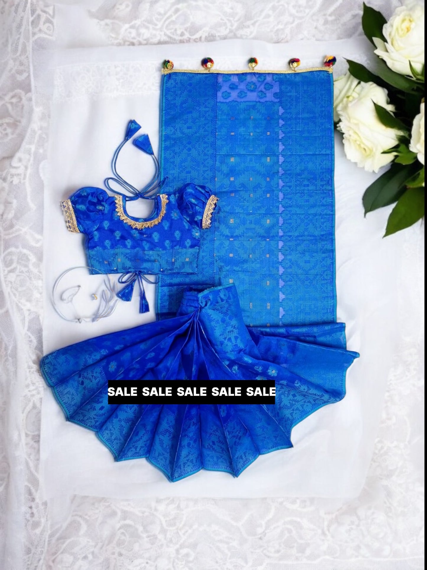Girls Traditional Ready to Wear Saree – Ethnic Wear for Kids- 101 - Saree Ghor Charlotte