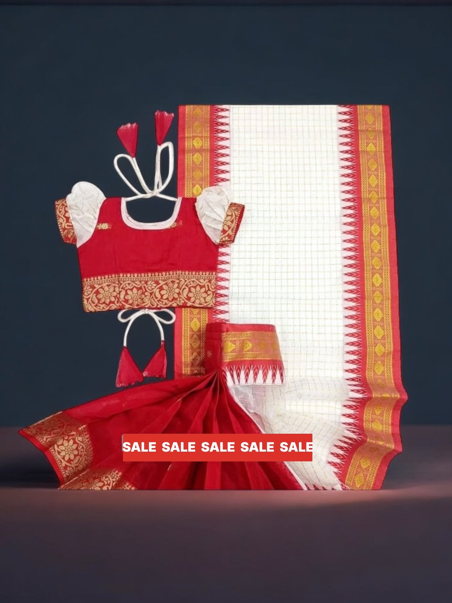 Girls Traditional Ready to Wear Saree – Ethnic Wear for Kids- 104 - Saree Ghor Charlotte