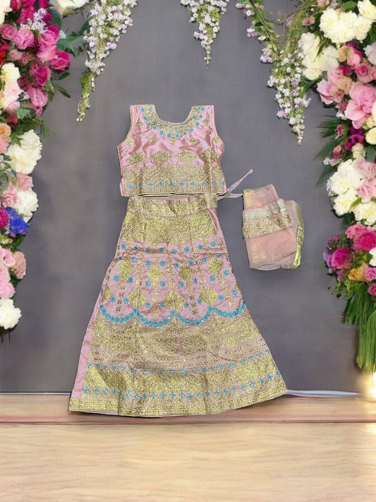 Traditional Girls Lehenga Choli Set, Cultural Wear for Kids,020 - Saree Ghor Charlotte