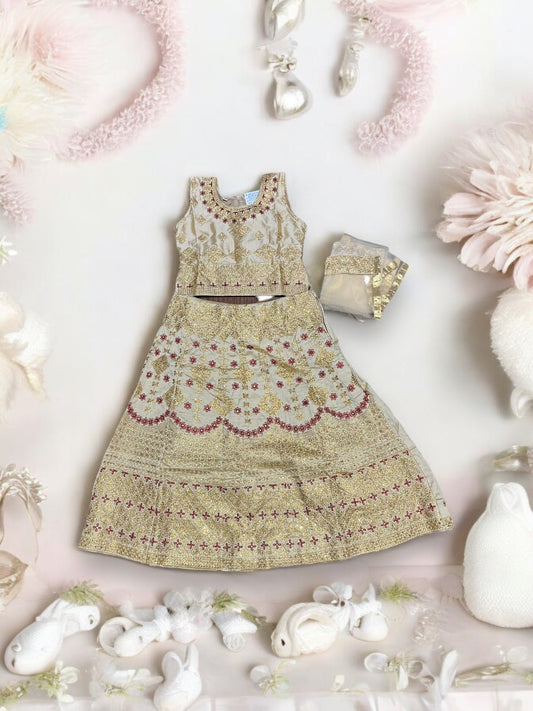 Traditional Girls Lehenga Choli Set, Cultural Wear for Kids,016 - Saree Ghor Charlotte