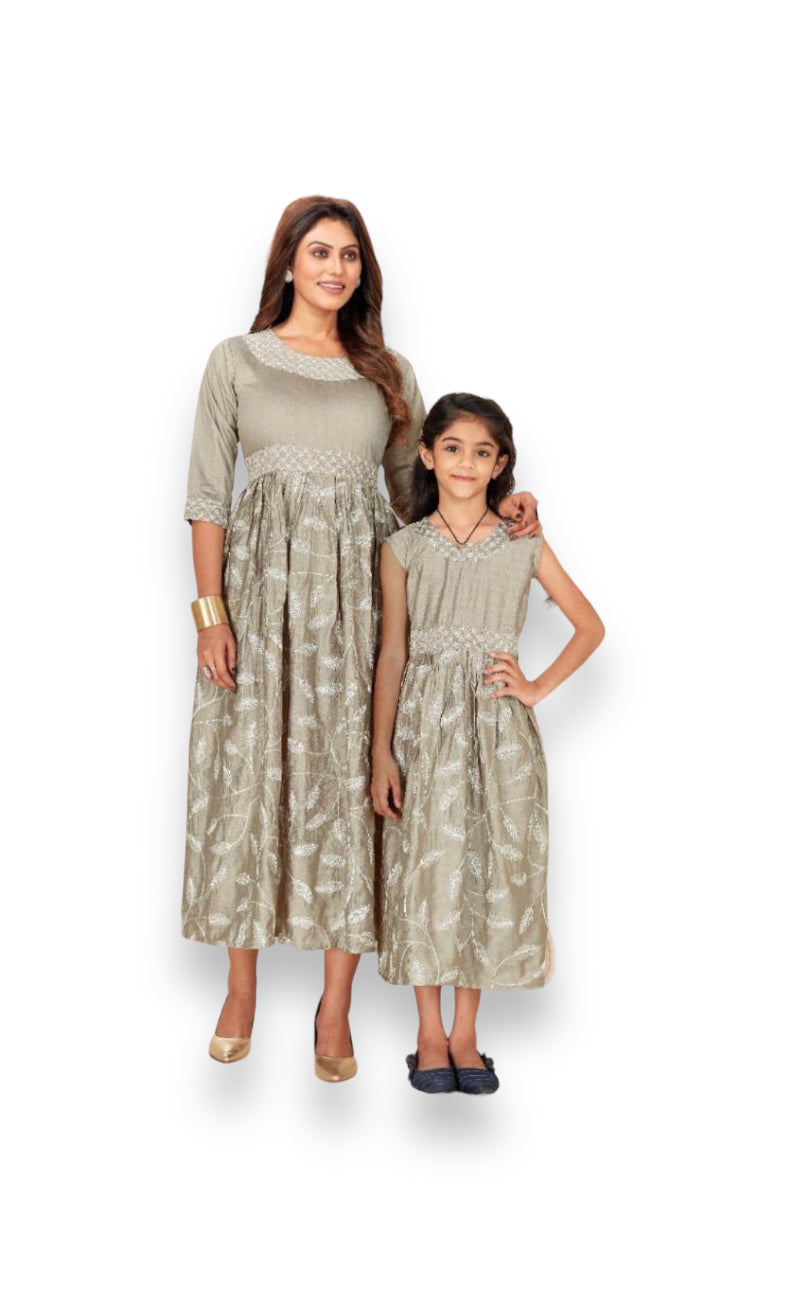 Ethereal Elegance: Girls' Traditional Gown- F - Saree Ghor Charlotte