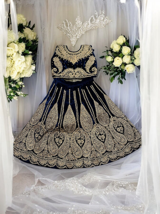 Sparkling Splendor: Girls' Lehenga with Dupatta - Saree Ghor Charlotte