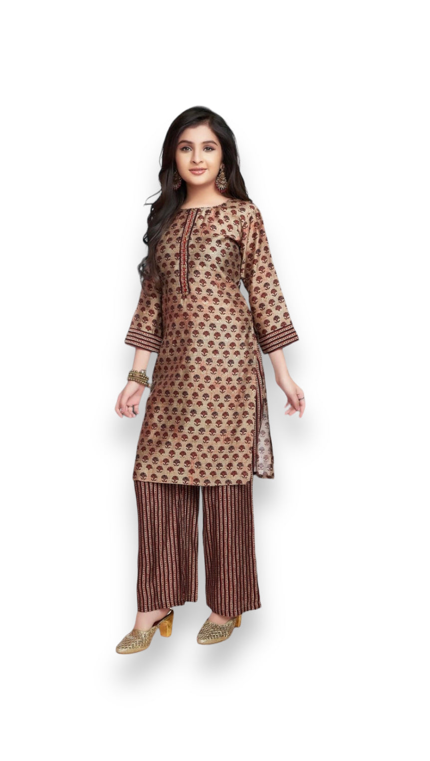 Traditional Salwar Kameez For Girls - Ethnic Wear for Kids- 07 - Saree Ghor Charlotte