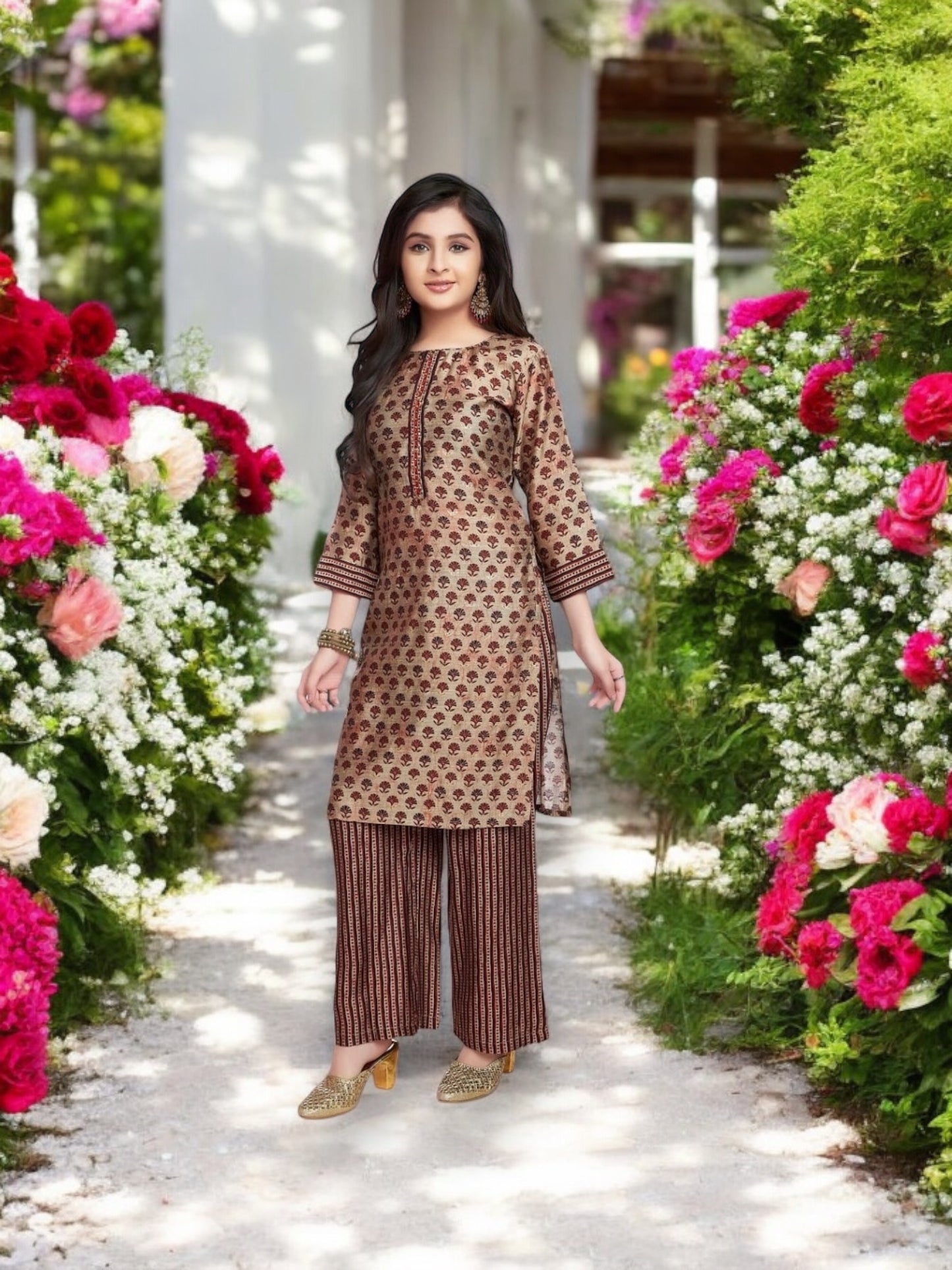 Traditional Salwar Kameez For Girls - Ethnic Wear for Kids- 07 - Saree Ghor Charlotte