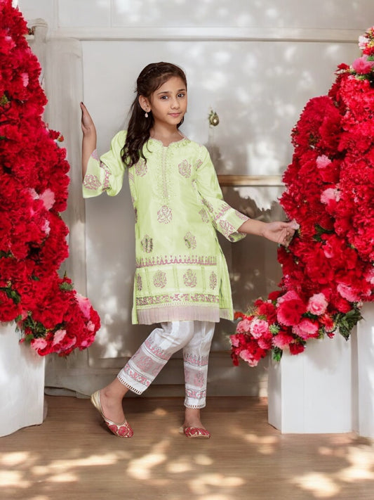 Traditional Georgette Salwar Kameez For Girls, Cultural Wear for Kids, 02 - Saree Ghor Charlotte