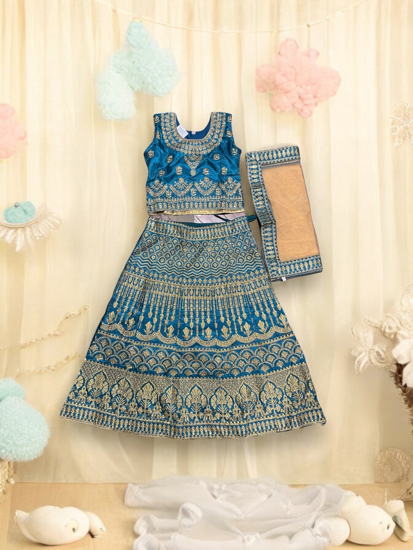 Traditional Girls Lehenga Choli Set – Ethnic Wear for Kids-026 - Saree Ghor Charlotte