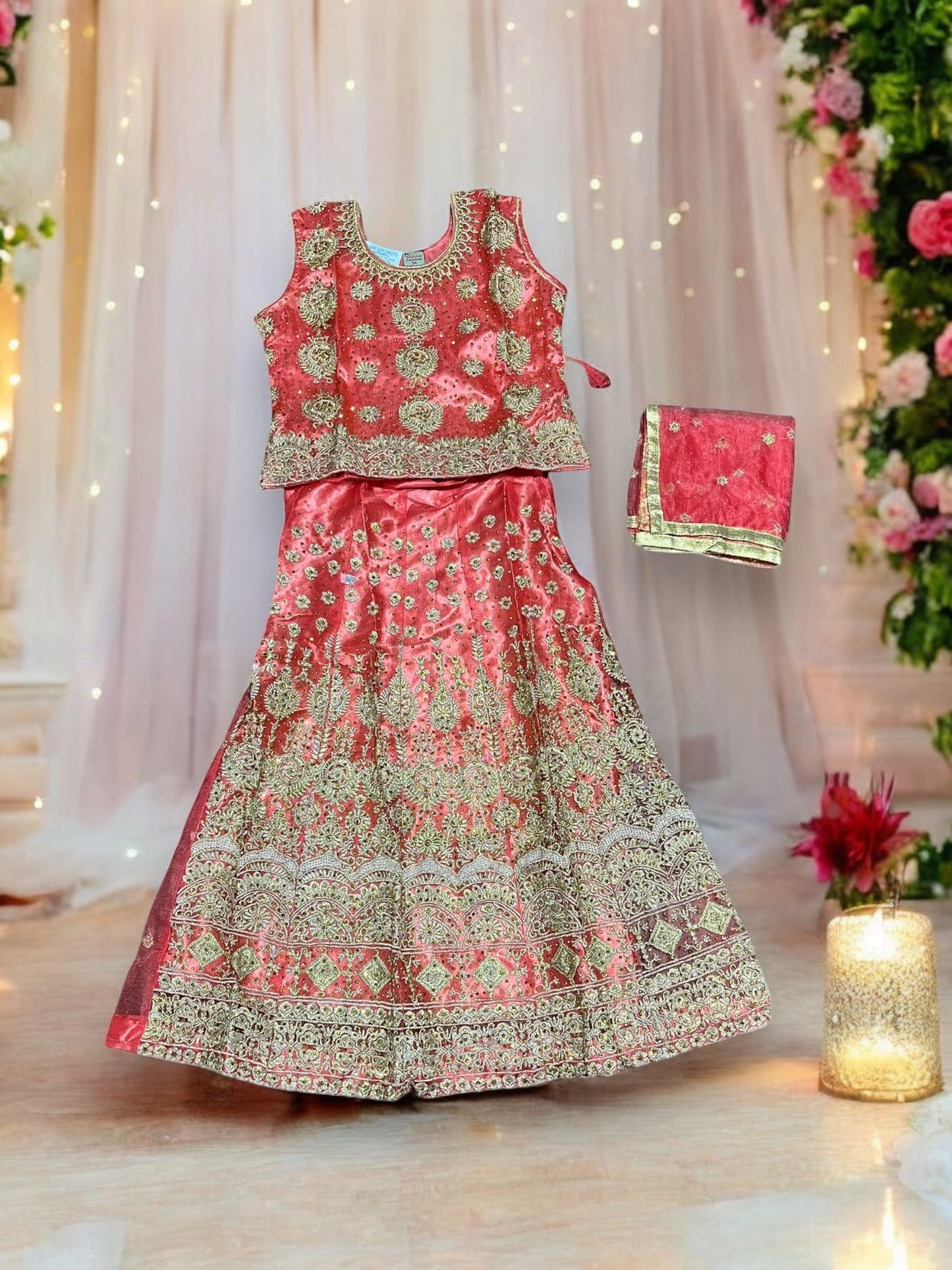 Traditional Girls Lehenga Choli Set – Ethnic Wear for Kids-04 - Saree Ghor Charlotte