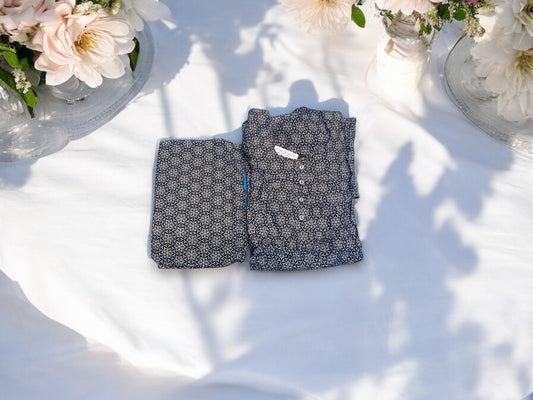 Traditional BD Linen Maxi with Matching Dupatta – Cultural Wear for Women, 051 - Saree Ghor Charlotte