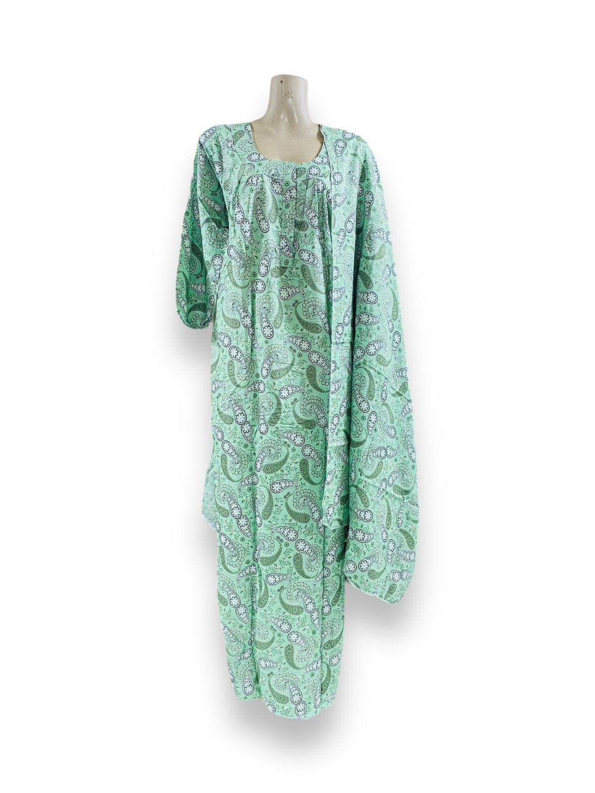 Traditional BD Linen Maxi with Matching Dupatta – Ethnic Wear for Women - 101 - Saree Ghor Charlotte