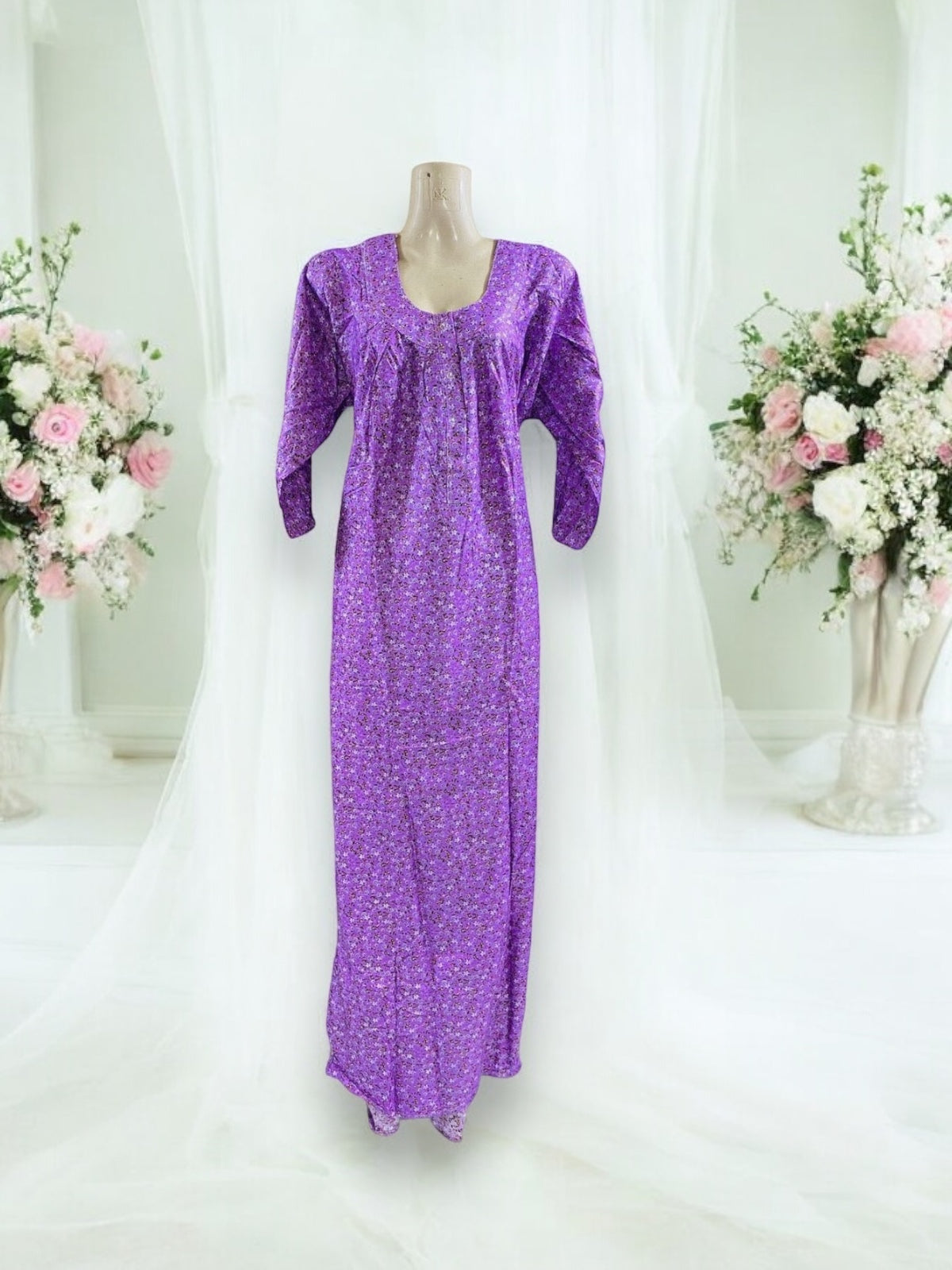 Traditional BD Linen Maxi with Matching Dupatta – Ethnic Wear for Women - 103 - Saree Ghor Charlotte